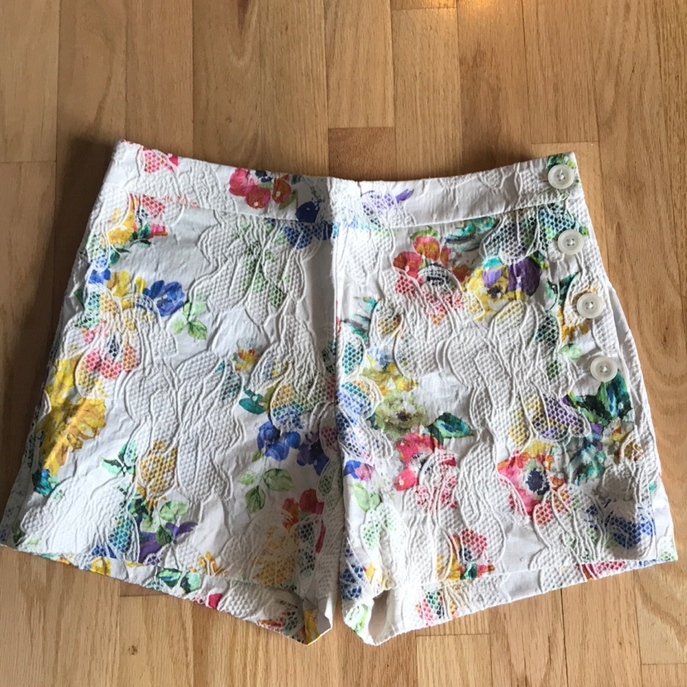 Anthropologie embroidered shorts, size 4, 14” long